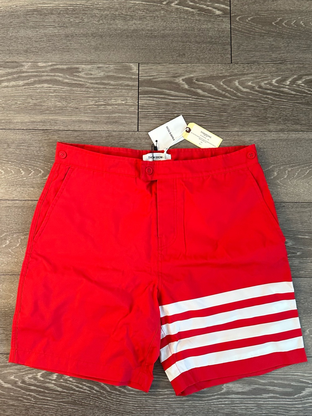 Thom Browne Red Swim Board Shorts with Tags Size 1